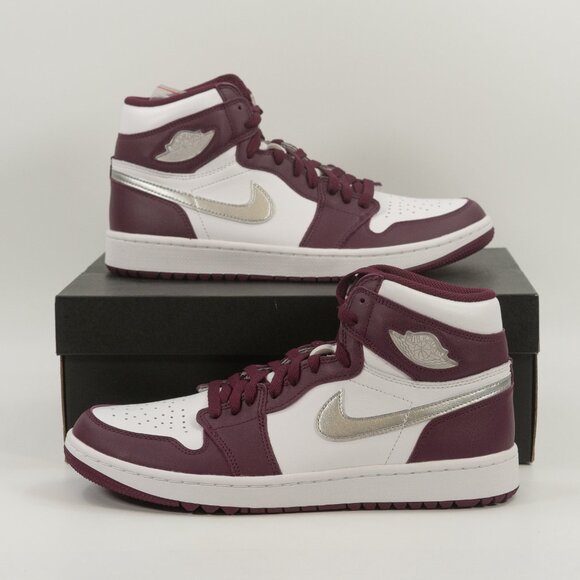 Air Jordan 1 High Golf \'Metallic Silver-Bordeaux\' DQ0660-103 Multi Size